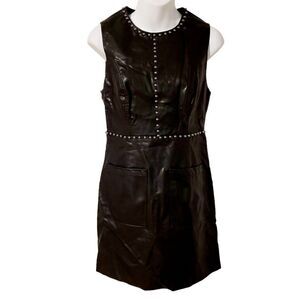 2/$20Forever 21 Black Faux Leather One Piece Dress Size: Small
